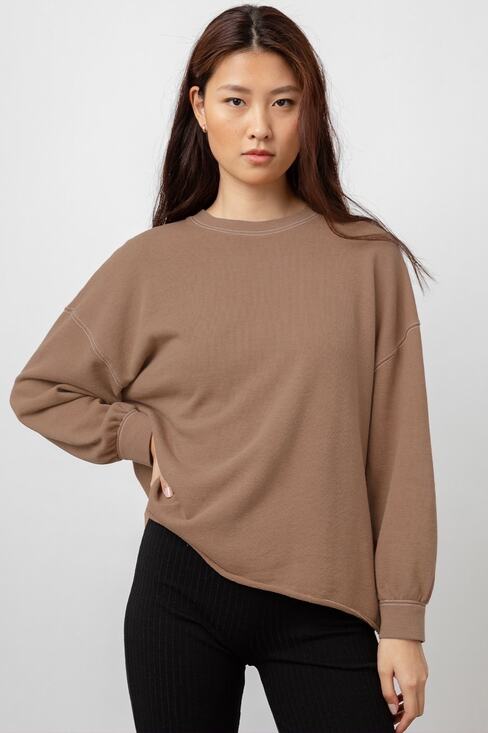Rails Sweaters - Rails Reeves Toffee Lounge Oversized Crewneck Sweatshirt Size L